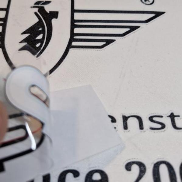 Zündapp Lackfilm Weiß/Schwarzer rand 2x20cm für Tank mit Fadenkreuz zum perfekten aufbringen ,Transfer